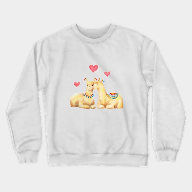 Llamas in love 2 Crewneck Sweatshirt by nadyabasos